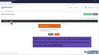 how to remove sub domain in directadmin   da manager