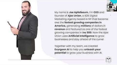 ChatGPT and AI Presentation for Vistage by Joe Apfelbaum, AI Expert and CEO of Ajax Union