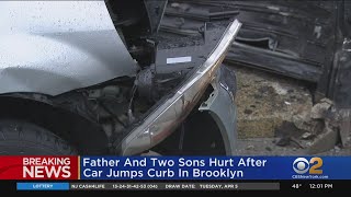 Several hurt when car jumps curb in Crown Heights