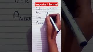 important formulas speed .........time.... distance......