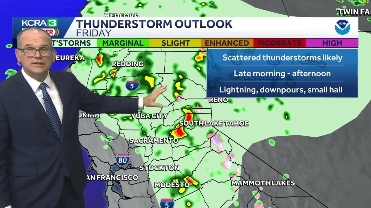NorCal forecast: First round of thunderstorms Thursday night - YouTube