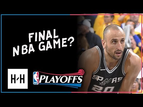 Manu Ginobili LAST NBA GAME! Full Game 5 Highlights Spurs vs Warriors 2018 NBA Playoffs - 10 Pts!