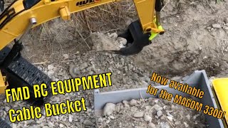 FMD RC EQUIPMENT - 3D Printed Cable Bucket - - FREE STL - Huina 1580 EXCAVATOR