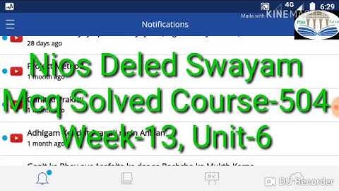 Nios Deled Swayam Mcq Solved Course-504 Week-13 Unit-6