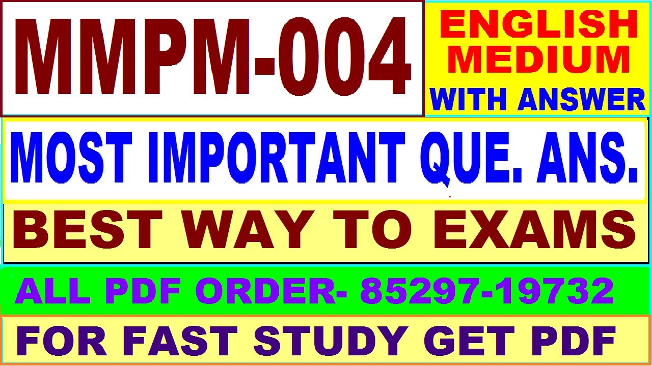 MMPM 004 important questions with answers in English || mmpm 004 Previous Year Question Paper
