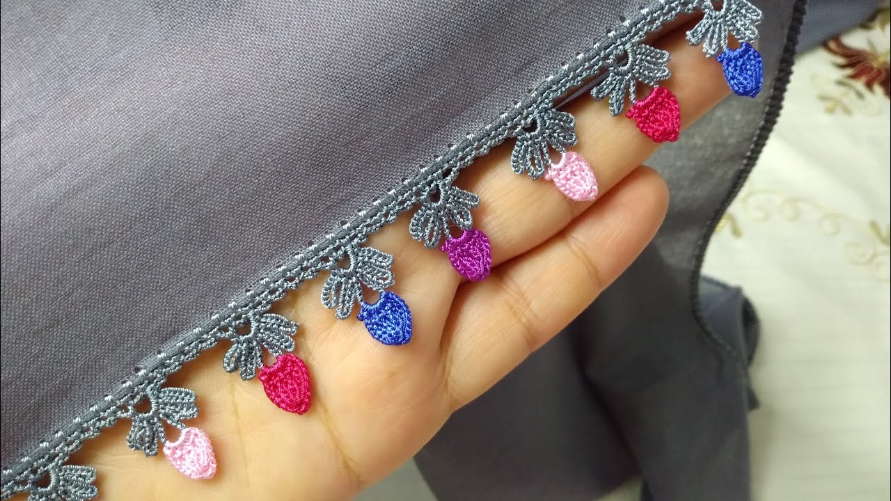 197_gri tülbentime yaptığım inci gibi oyam / tığ oyası