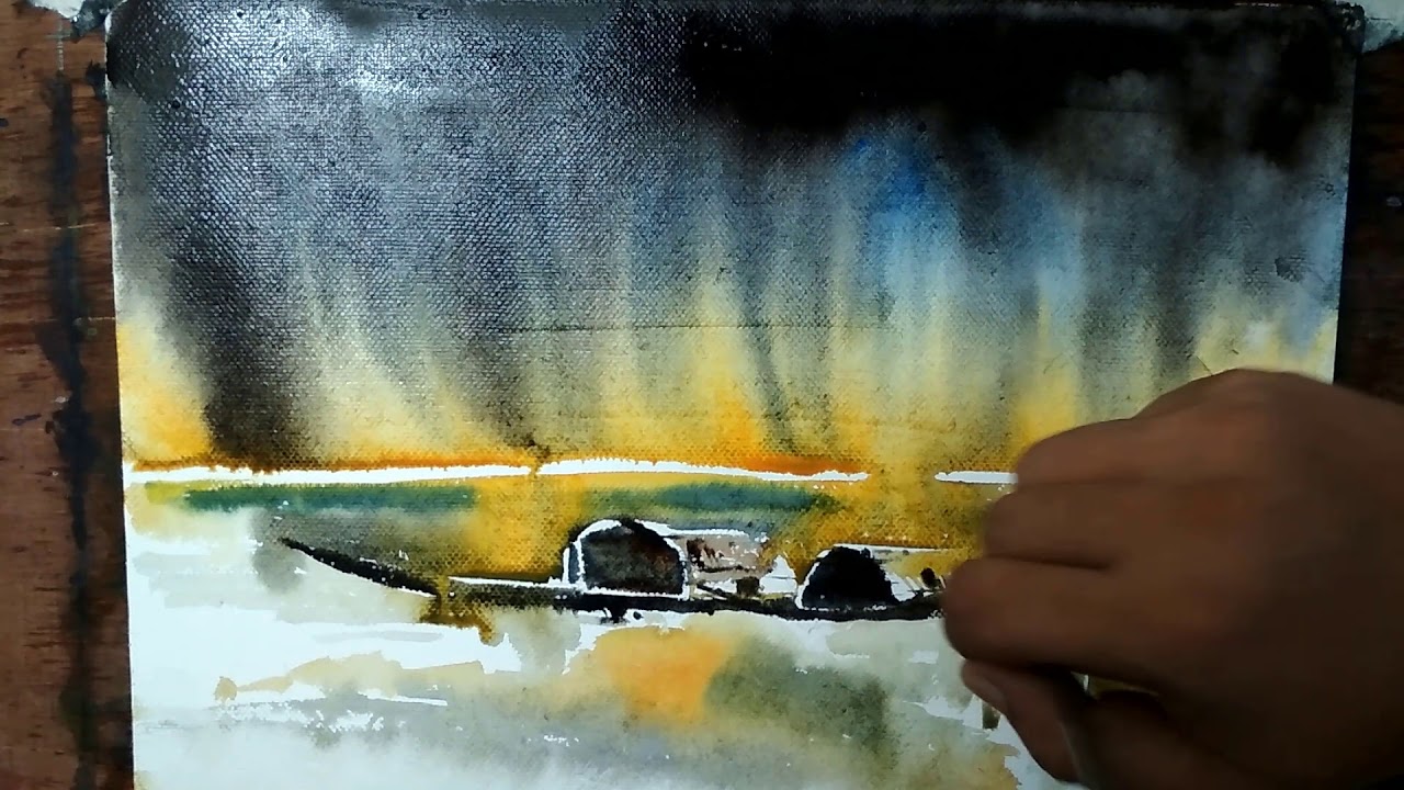 How to make watercolor landscape paintings Art Explain YouTube