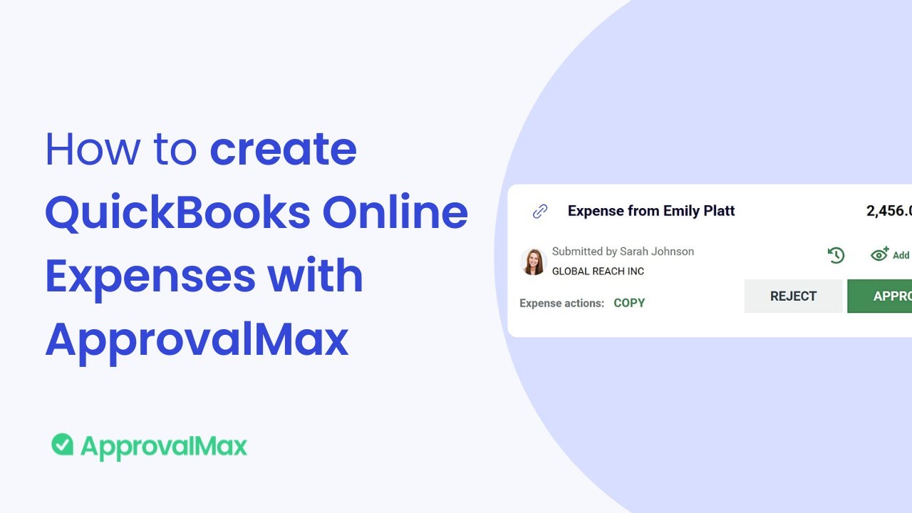How to create QuickBooks Online expenses with ApprovalMax - YouTube