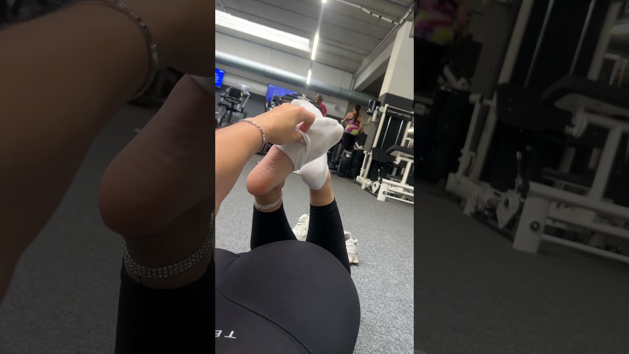 Sweaty gym feet , i am sure you wish you can sniff it.🔥😜