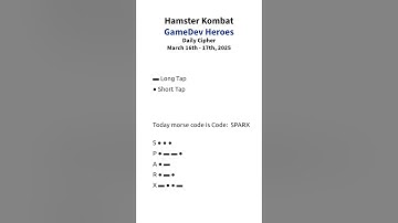 Hamster Kombat GameDev Heroes Daily Cipher | March 16th - 17th, 2025. #hamsterkombat #dailycipher