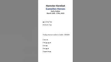 Hamster Kombat GameDev Heroes Daily Cipher | March 16th - 17th, 2025. #hamsterkombat #dailycipher