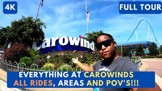 [4k] EVERYTHING at Carowinds & Waterpark All Rides, Areas, POV'S!
