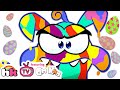 Om Nom Stories: EASTER EGGS COLORING (Cut The Rope) Funny Cartoons for Children