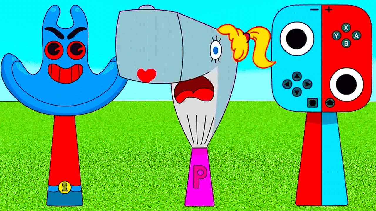 Sprunki OC Man Ray, Nintendo Switch And Pearl Krabs Phase 1 To Phase 3 Added To Minecraft PE