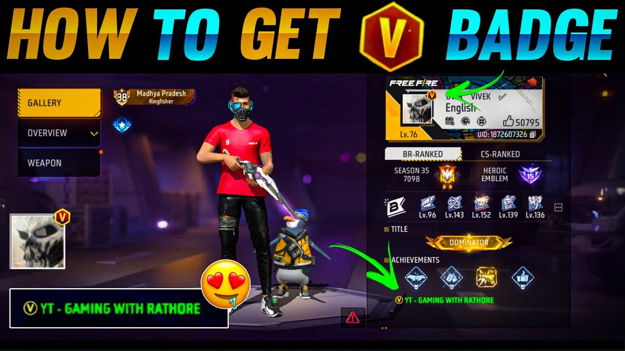 how-to-get-v-badge-in-free-fire-v-badge-kaise-le-free-fire-v