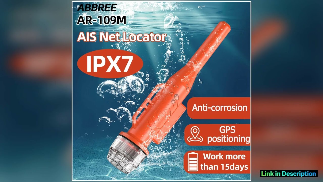 ABBREE AR109M Net Locator Waterproof Floating Fast Receiving GPS Positioning 15 Days Standby Buoy T