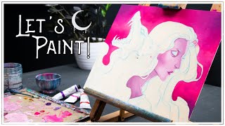 Lets Start an Oil Painting Together ☾ Painting the Skin and Background
