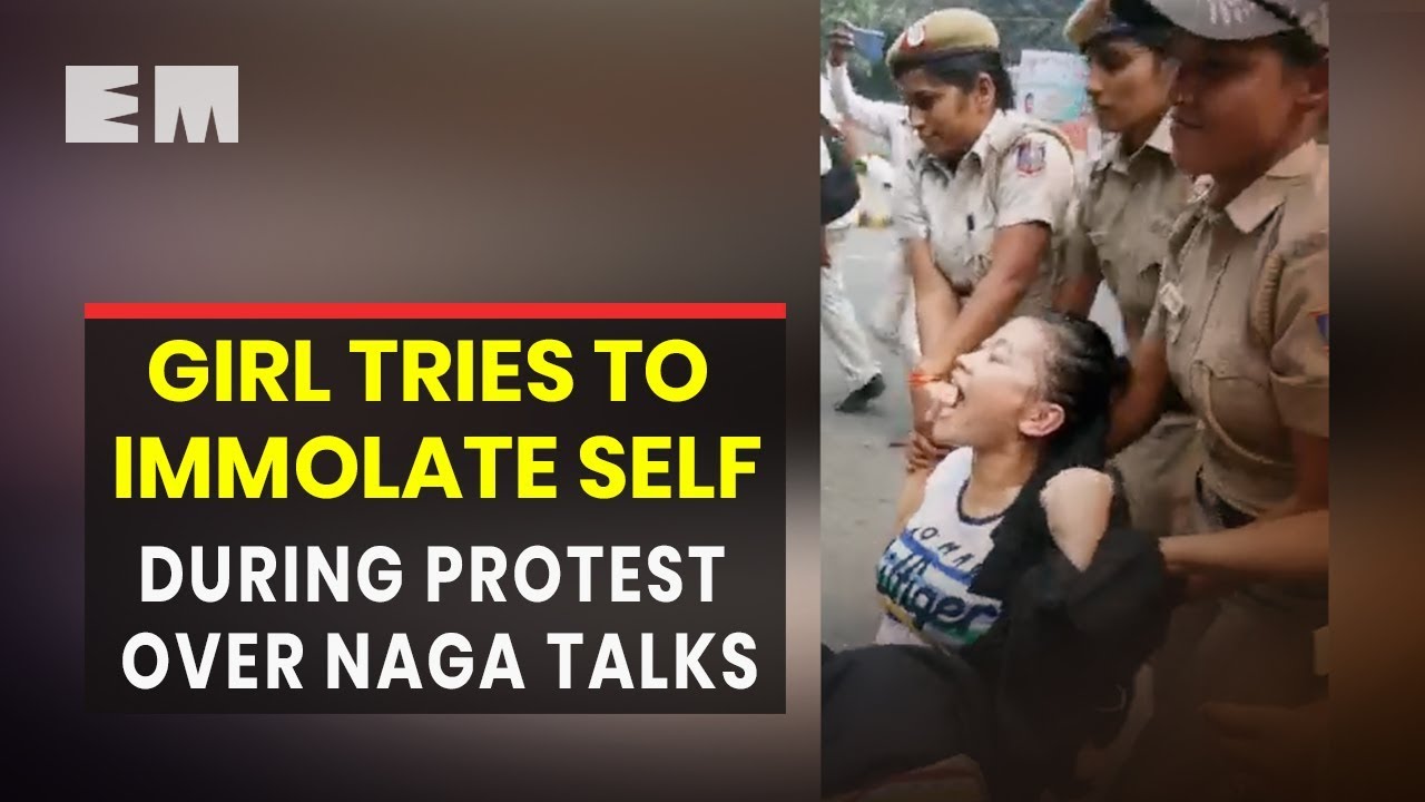 Kuki girl tries to immolate self in Delhi rally over Naga talks