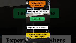 Genpact || Software engineer || Pune #FreshersJobs #GenpactJobs #SoftwareDevelopmentEngineer #fresh