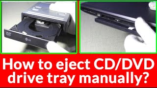 how to eject or open jammed cd/dvd drive tray manually? || manually eject stuck cd/dvd drive