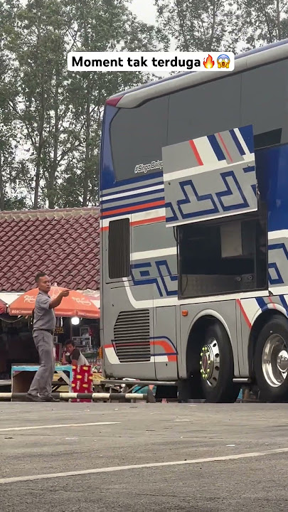 Moment tak terduga bus Double decker Narendra lupa tutup pintu bagasi saat berangkat #trending #fyp