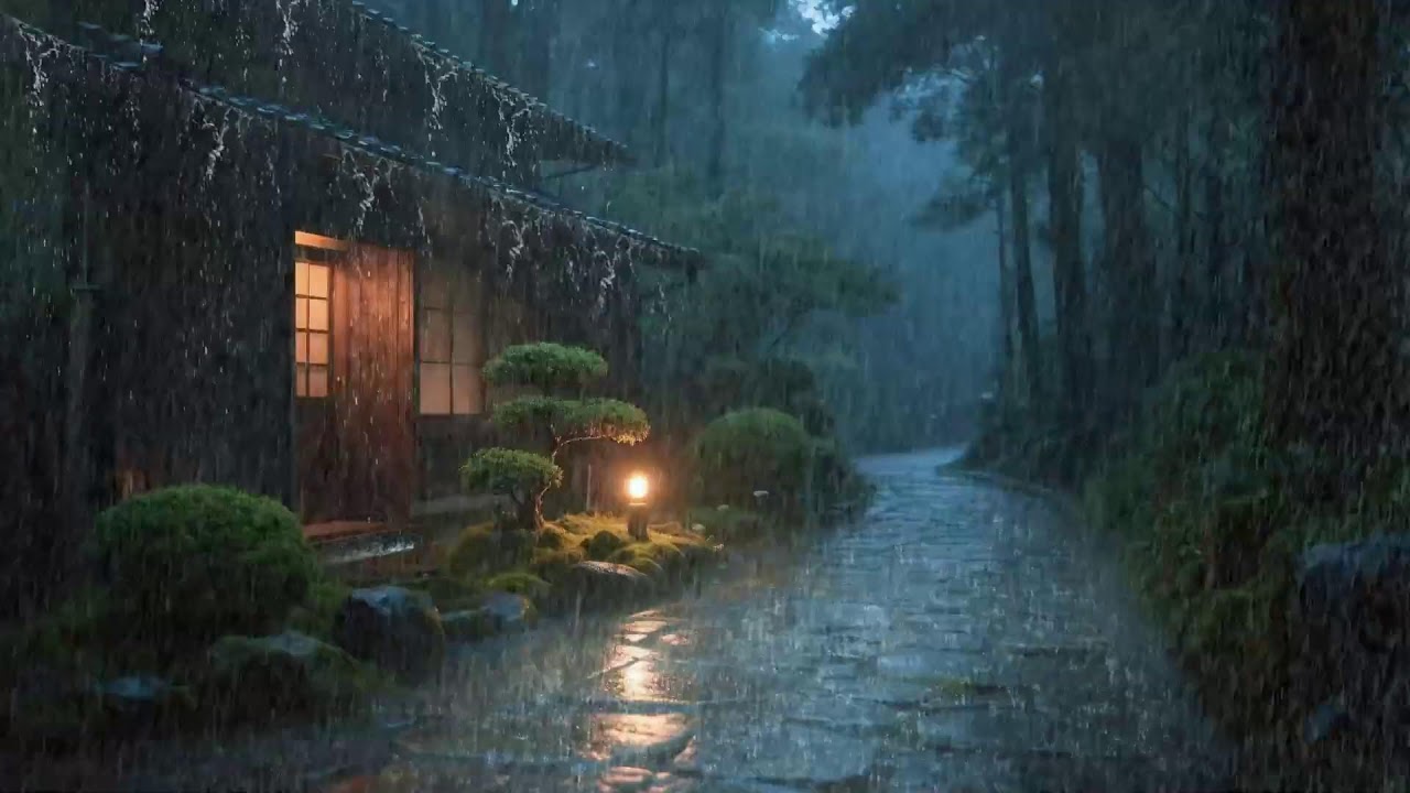 Esprit encombré – Bruit de pluie profond – Maison entourée de pluie – Pensées ralenties 🌧️😌