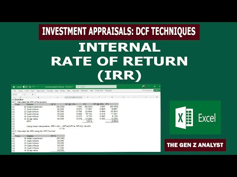 Investment Appraisals: Internal Rate of Return (IRR) | Discounted Cash Flow (DCF) Methods | FM