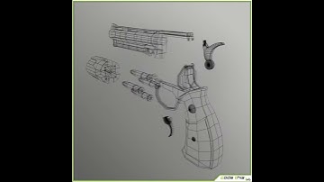 3D Model of Animated Pistol 3D Review