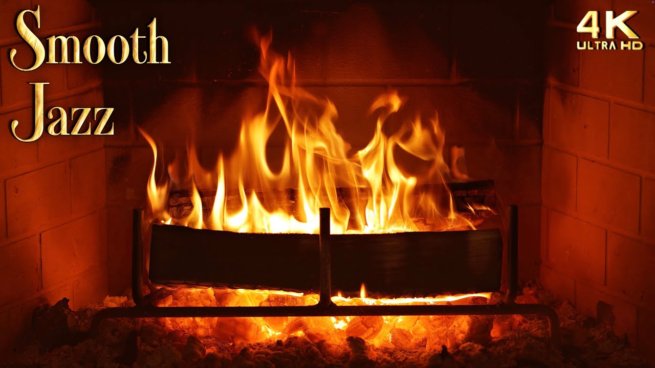 🔥 Smooth Jazz Music Fireplace No.6 ~ Soft Saxophone Jazz Ambience 🔥 No Ads