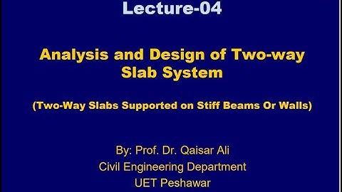 Lecture 04 Part II|Analysis & Design of Two Way Slab System With Beams|Dr Qaiser Ali|RCD II