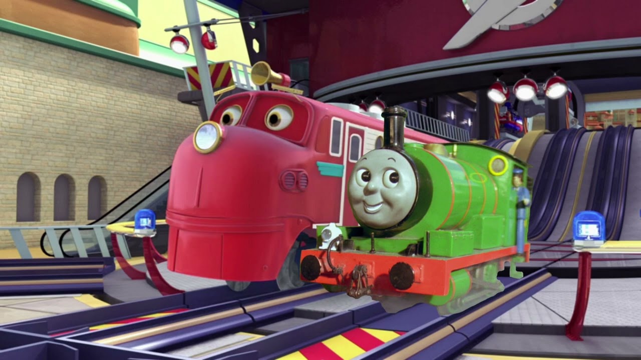 Percy and Wilson waiting at Chug Patrol HQ