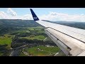 SAS Scandinavian Airlines 737-700 Oslo-Trondheim Safety Takeoff Inflight Landing