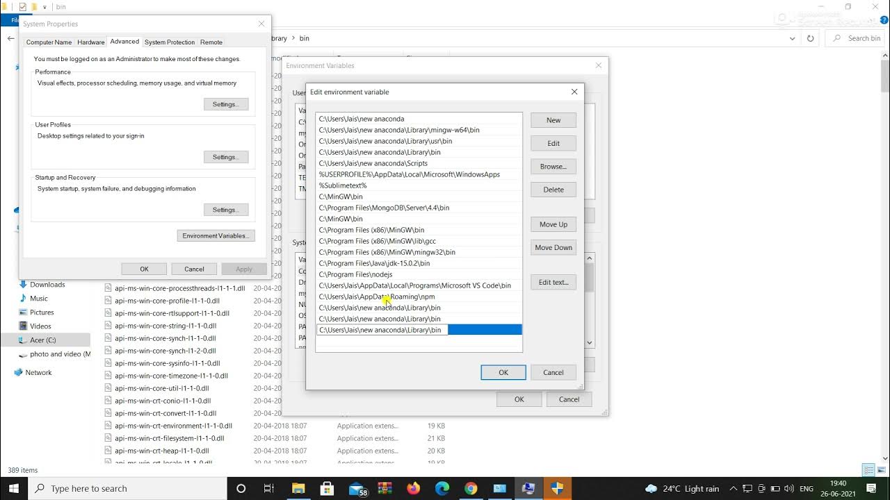 Environmental Variable setup for Jupyter Notebook(Anaconda3) Python
