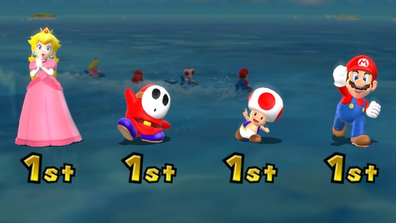 Mario Party 9 Minigames - Peach vs Toad vs Mario vs Shy Guy (Master Cpu)