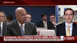 June 21, 2017 CBSN interview about Jeh Johnson's Russian hacking testimony