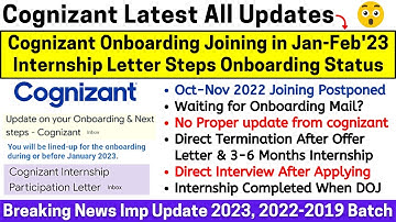 Cognizant Onboarding Joining Date Out DOJ in Jan-Feb