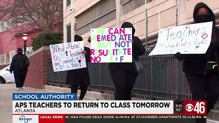 APS teachers to return to class tomorrow