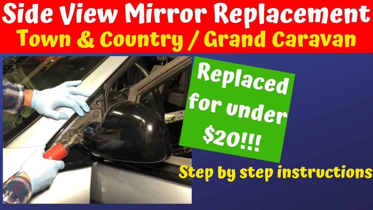 exactafit Driver Side Rear View Mirror Glass Compatible With Chrysler Grand Town and Country Dodge Caravan Plymouth Voyager Left Hand Side Lower Flat Fit Mirror 8340PL Adhesive Install RH 