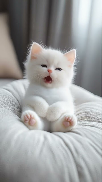A cute white kitten!!! #cat #lipsync #talking #meow  #pets