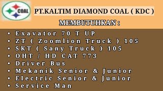 LOWONGAN KERJA TERBARU HARI INI PT.KALTIM DIAMOND COAL • LAMAR VIA LINK DAN NOMOR WA