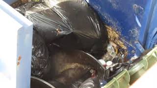Auger compactor packing garbage