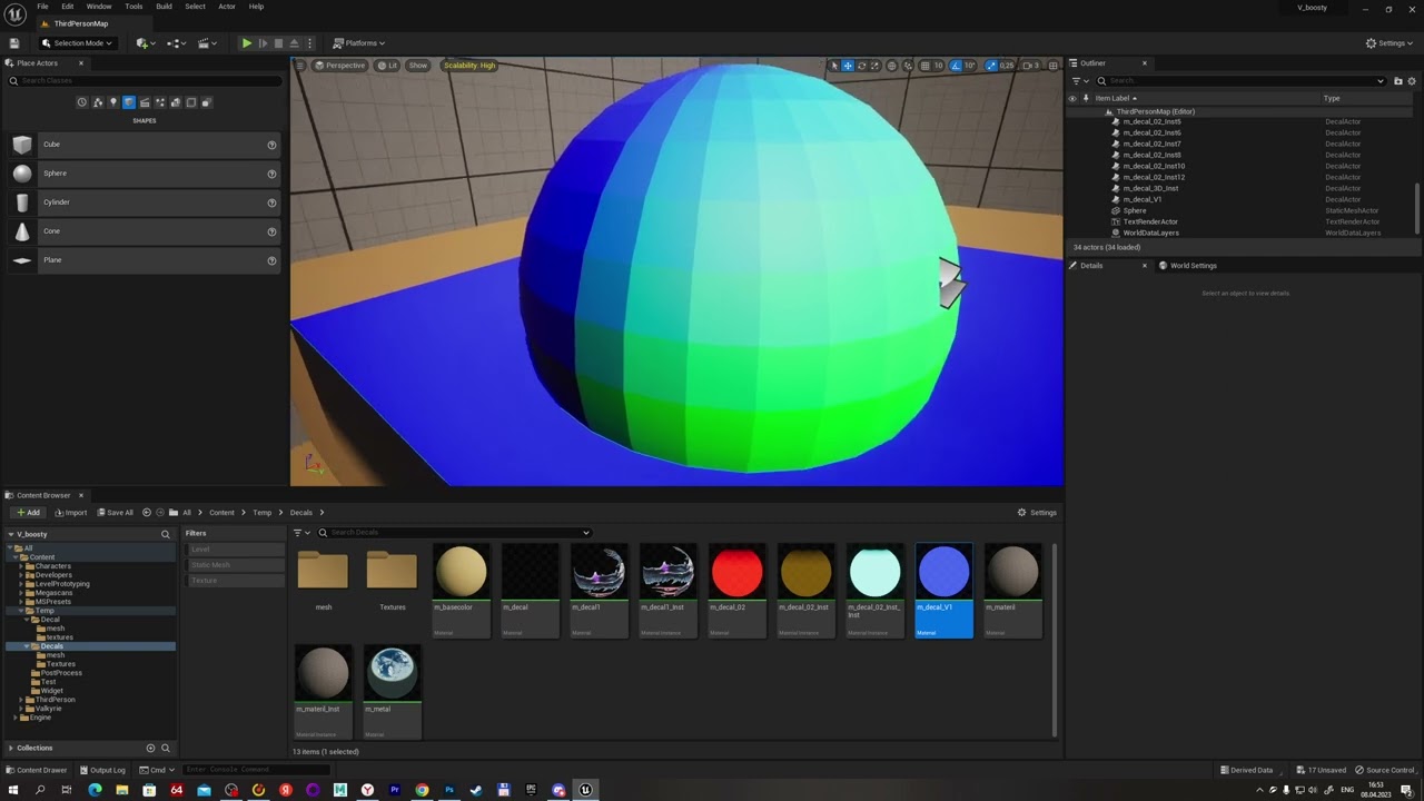 03 - UE5. Decals(декали) первое решение проблемы.