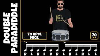 Double Paradiddle: 20 to 200 BPM Speed Trainer | Drum Rudiment Play Along