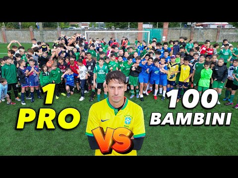 1 PRO VS 100 BAMBINI FOOTBALL CHALLENGE - CHI VINCERÀ? w/Sergio Cruz Pereira