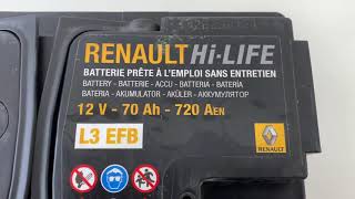 Baterie L3 EFB 70AH 720A Renault Hi-Life OEM 7711575175 - YouTube