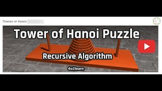 Tower Of Hanoi Puzzle Recursive Algorithm