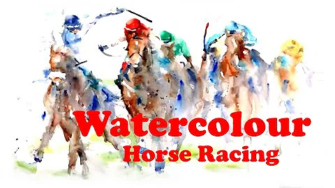 Watercolour Painting Horse Racing.