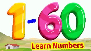 Number Count 1-60 Numbers For Kids Learn Numbers From 1 To 60 Learn Number Counting