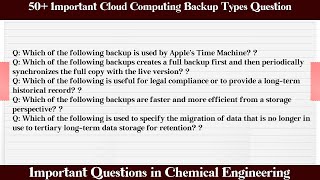 MCQ Questions Cloud Computing Backup Types with Answers