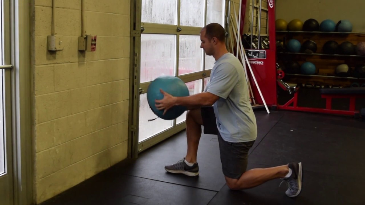 1/2 Kneeling Medicine Ball Hip Toss YouTube